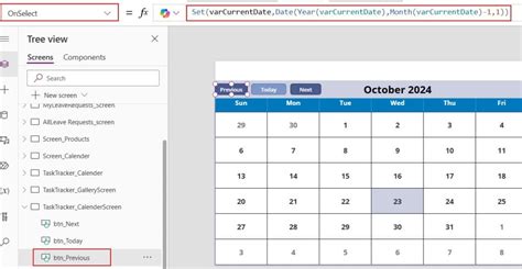 Power App Calendar