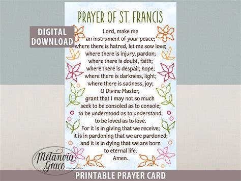 Prayer Of St Francis Printable