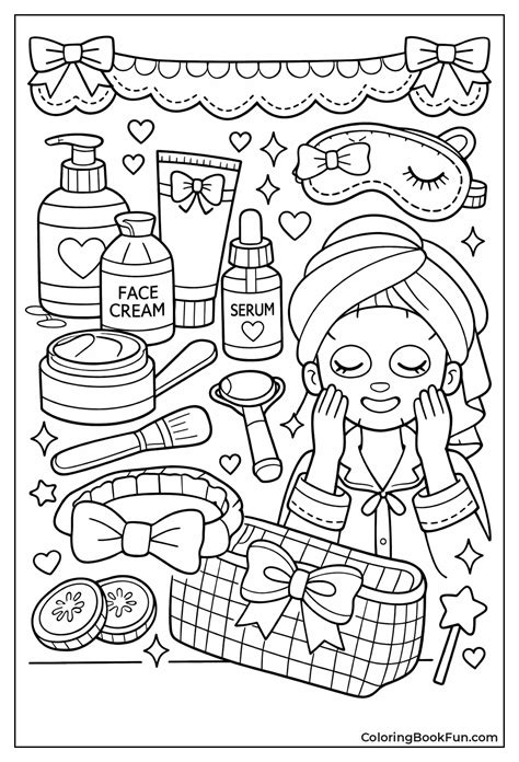 Preppy Skincare Coloring Pages Printable