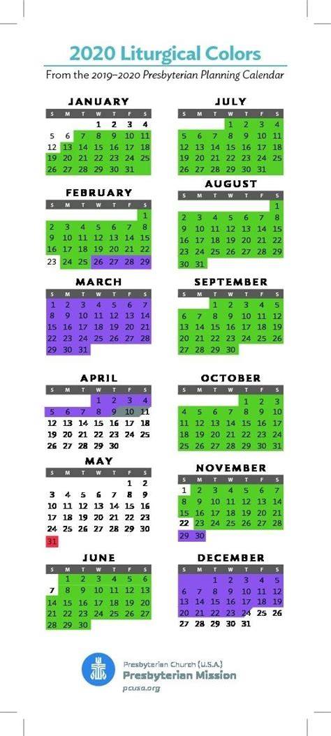 Presbyterian Liturgical Calendar 2024