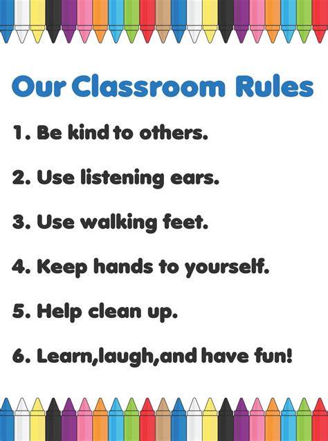Preschool Classroom Rules Printables