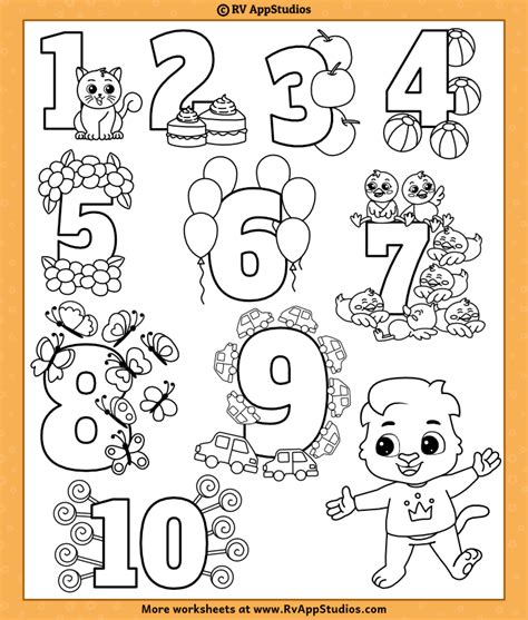 Preschool Number Coloring Pages