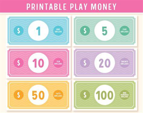 Pretend Money Printable