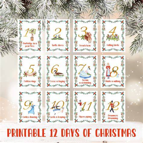 12 days of christmas advent calendar