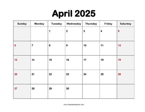 april 2025 calendar printable pdf