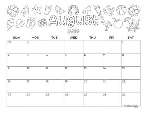 august 2024 coloring calendar