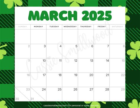 Print Calendar March 2025