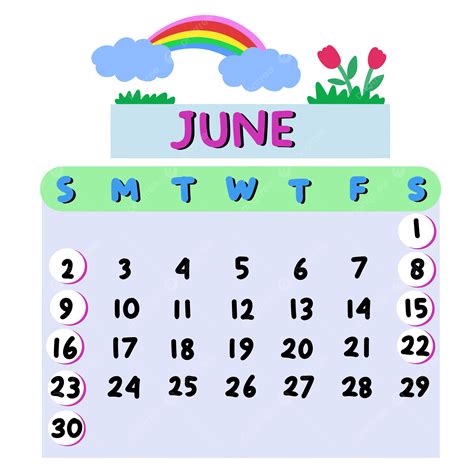 clipart june calendar
