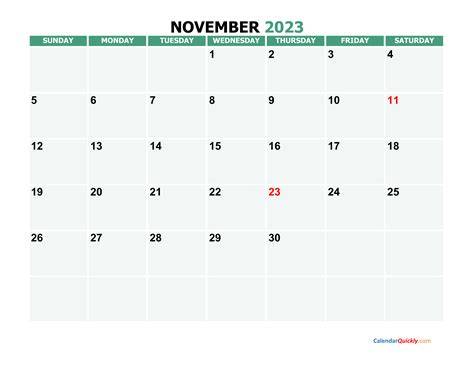 november 2023 calendar