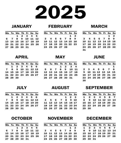 2025 calendar image