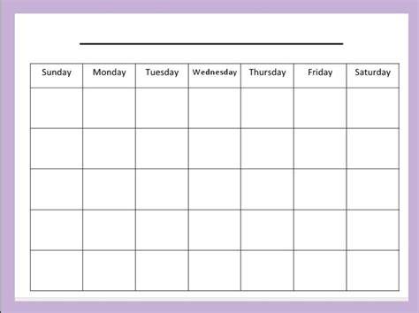 Printable 4 Week Calendar