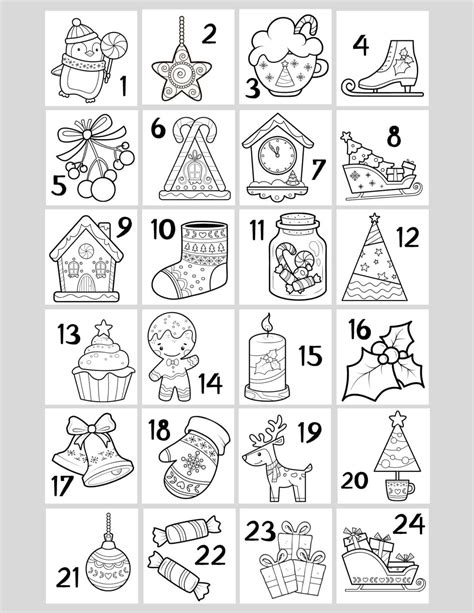 advent coloring calendar