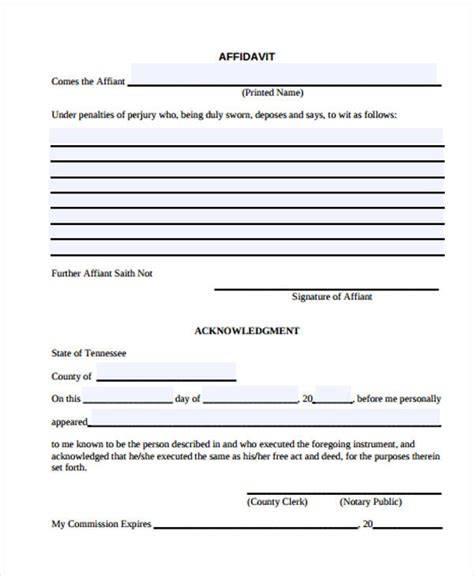 Printable Affidavit Form