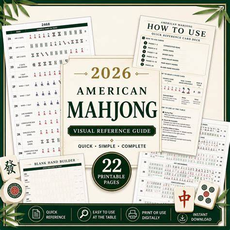 Printable American Mahjong Cheat Sheet Pdf