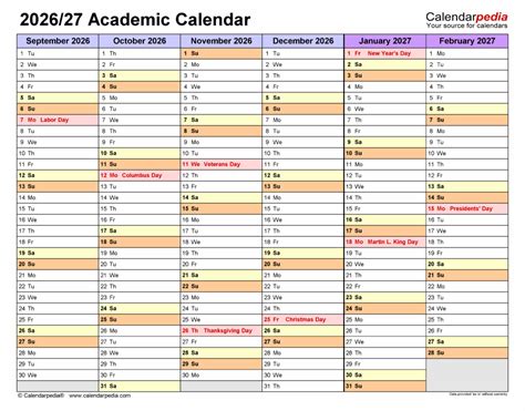 american university academic calendar