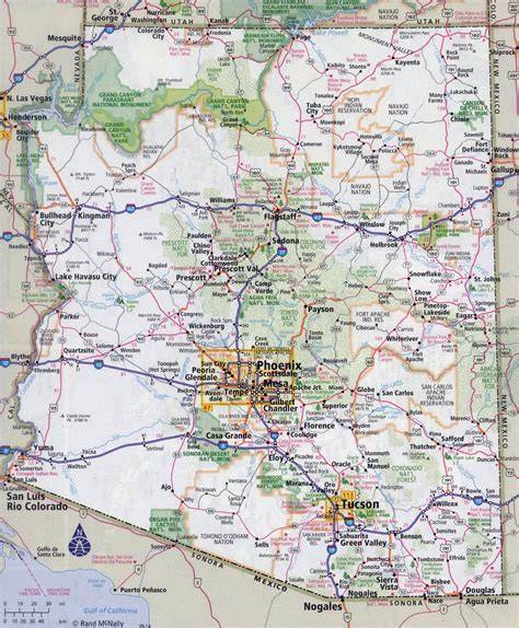 Printable Arizona Map