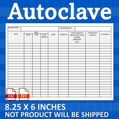 Printable Autoclave Log Sheet Templates