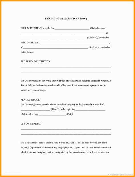 Printable Basic Rental Agreement