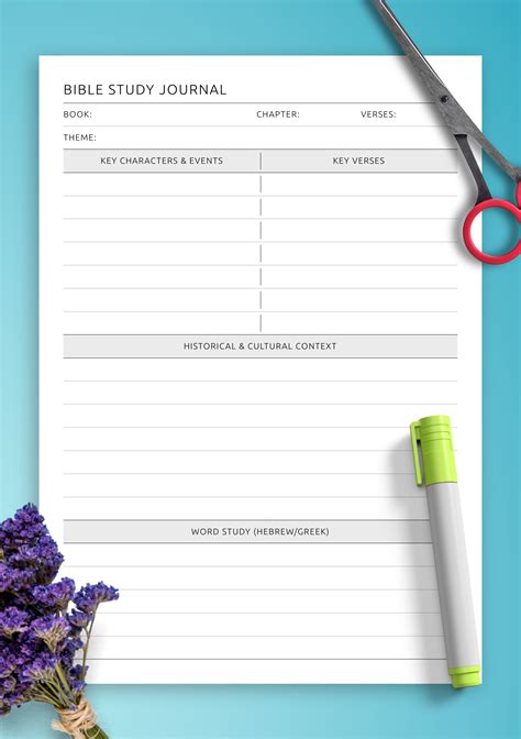 Printable Bible Study Journal Template