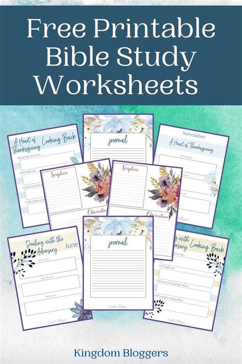 Printable Bible Study Worksheets