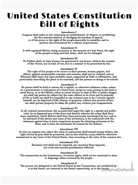Printable Bill Of Rights