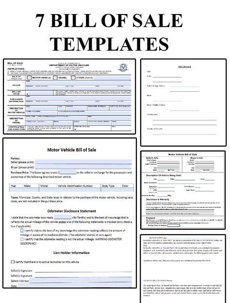 Printable Bill Of Sales