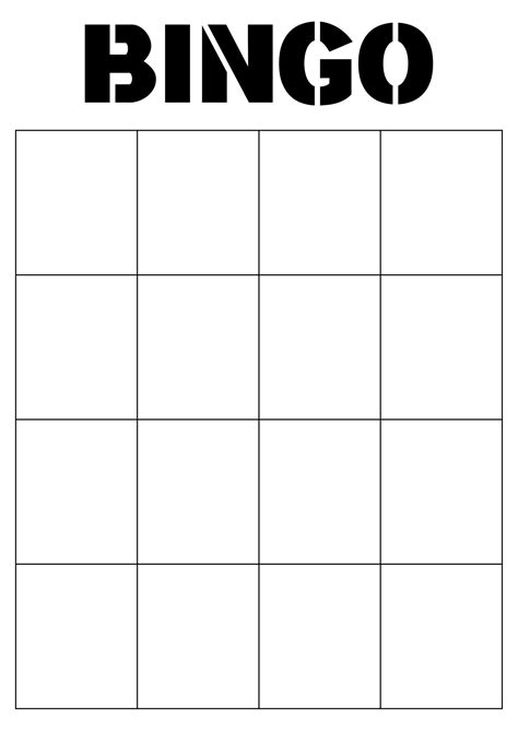 Printable Blank Bingo Sheets