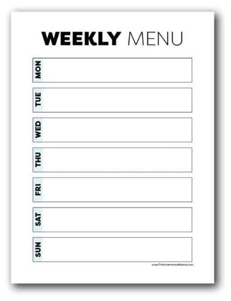 Printable Blank Menu