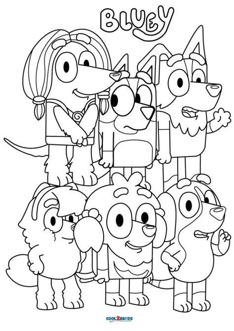 Printable Bluey Family Colouring Pages