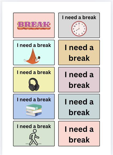 Printable Break Cards