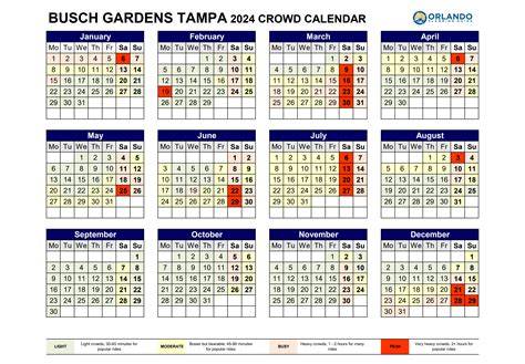 busch gardens crowd calendar