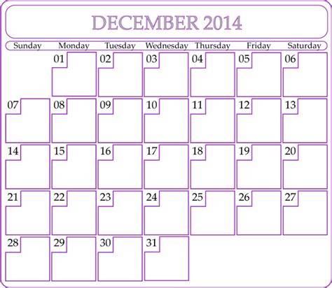 Printable Calendar 2014 December