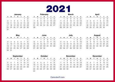 Printable Calendar 2021