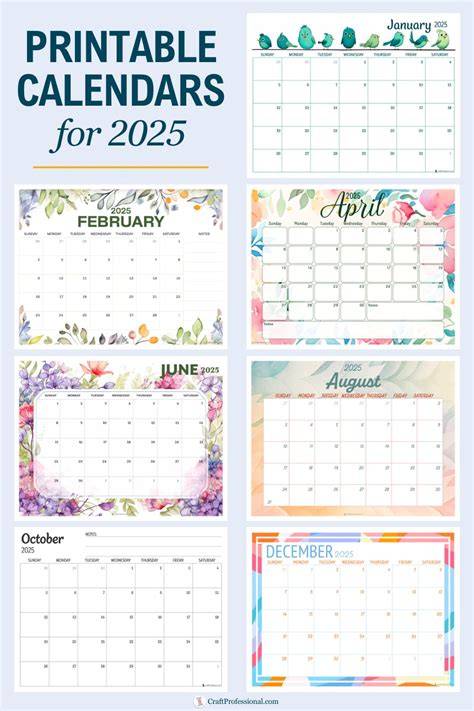 Printable Calendar 2025 Free Pdf