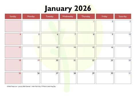 Printable Calendar January 2026