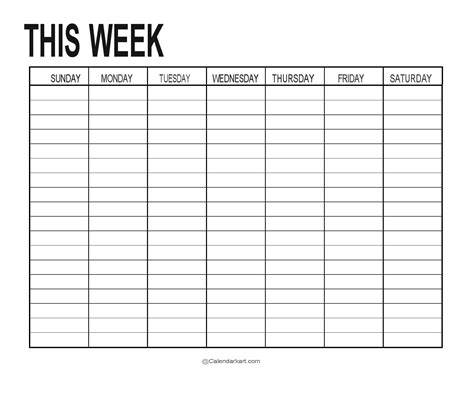 Printable Calendar Week