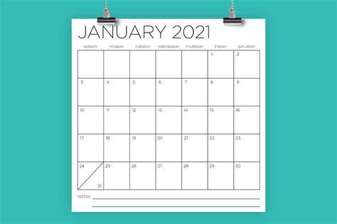 Printable Calendar With Big Squares