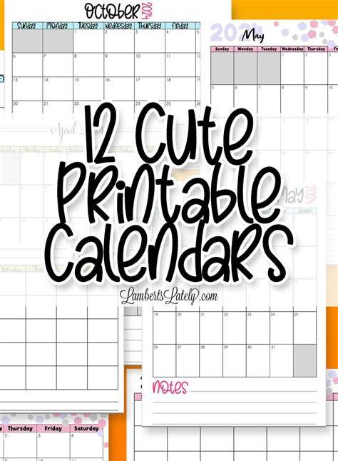 calendar with pictures