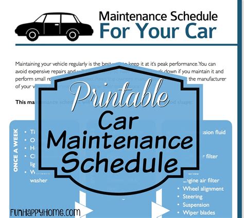 Printable Car Maintenance Schedule