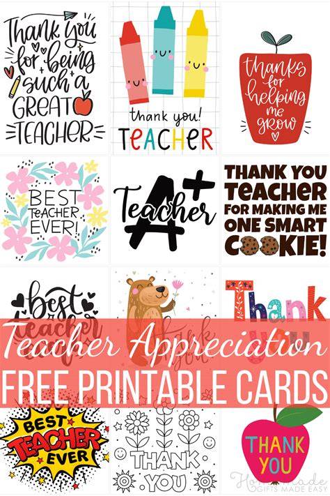 Printable Cards For Teachers