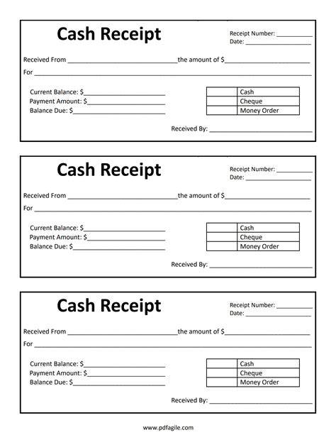 Printable Cash Payment Receipt