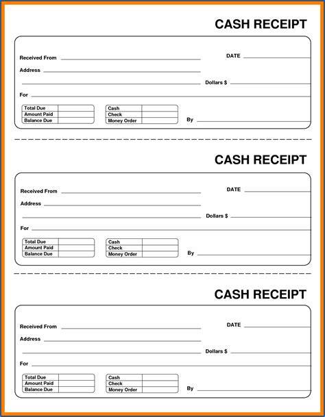 Printable Cash Receipt