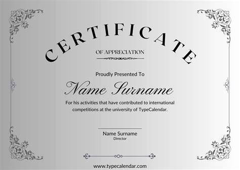 Printable Certificates Of Appreciation