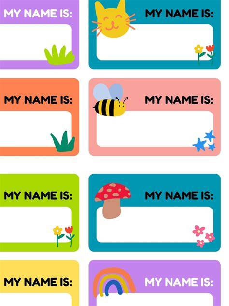 Printable Children S Name Tags