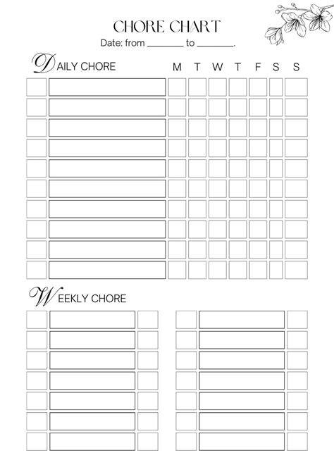 Printable Chore List