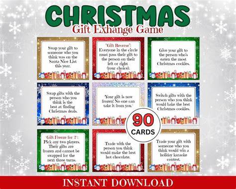 Printable Christmas Gift Exchange Games