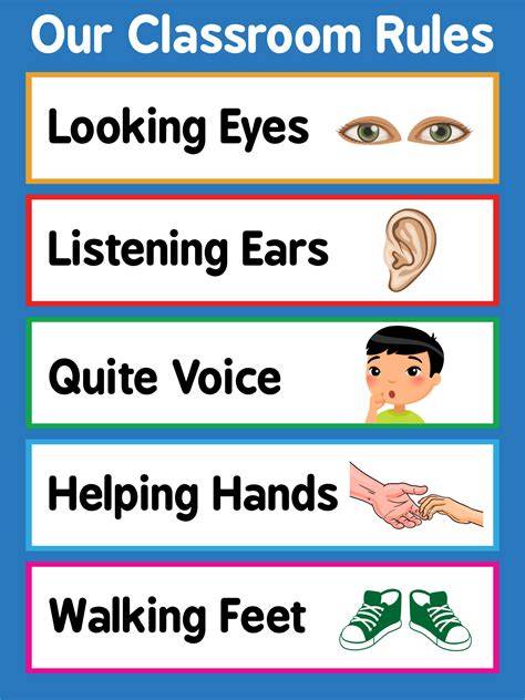 Printable Classroom Rules For Preschool
