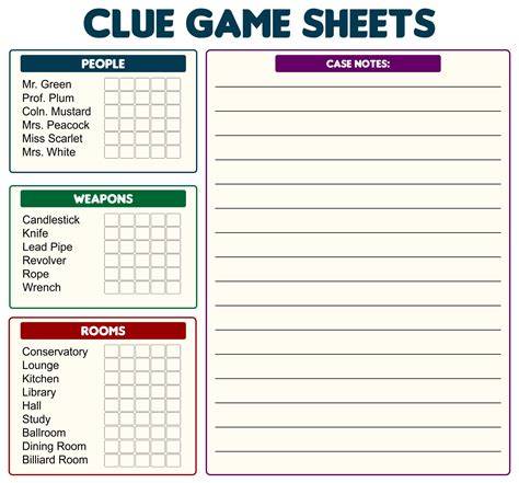 Printable Clue Game