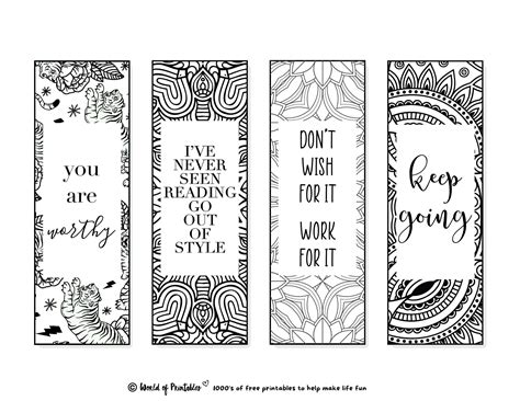 Printable Color Bookmarks