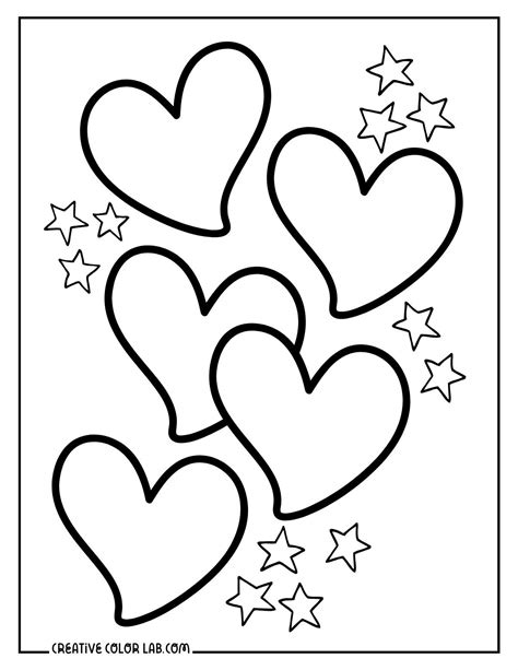 Printable Color Hearts